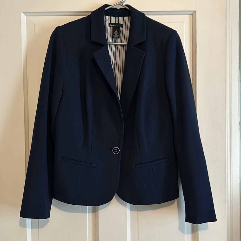 Navy ponte knit blazer